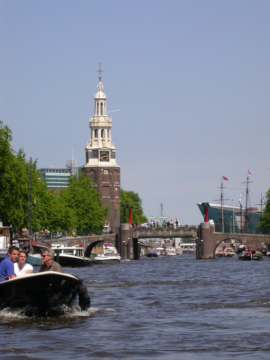Montelbaanstoren from the canal boat