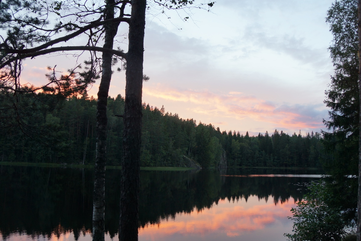 sunset over the lake