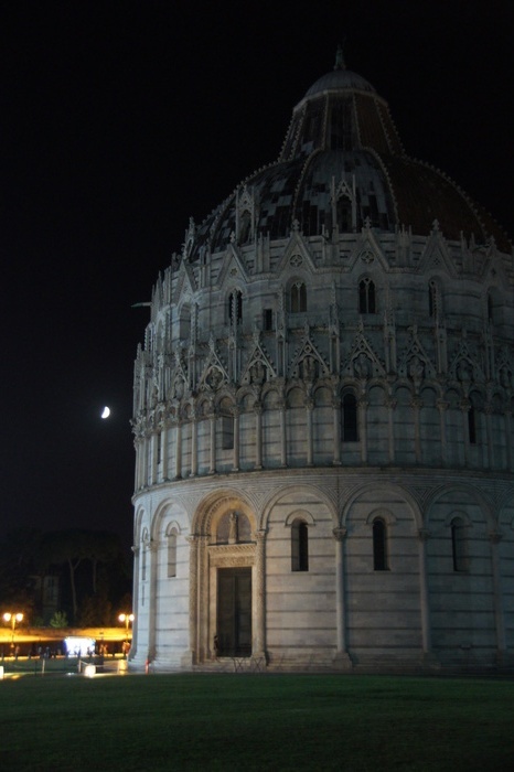 Pisa baptistry by moonlight