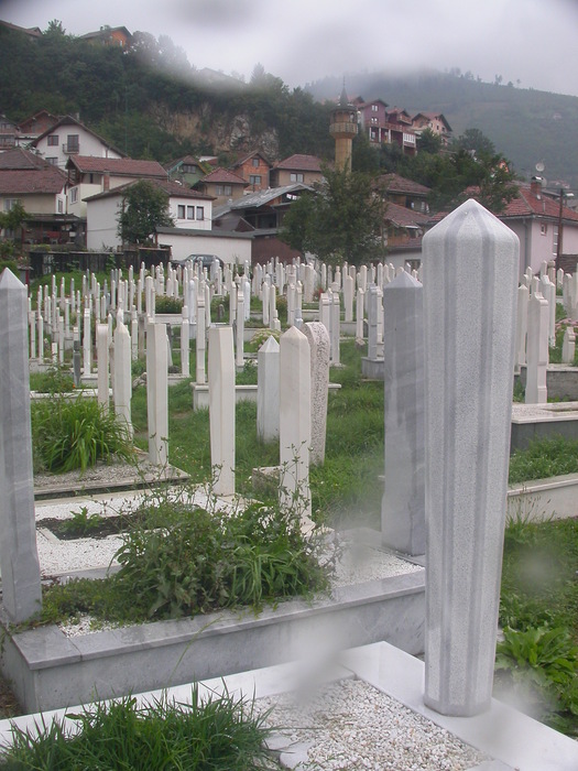 minaret and gravestones