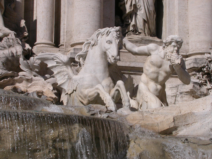 Rome, Trevi Fountain, hippocampus