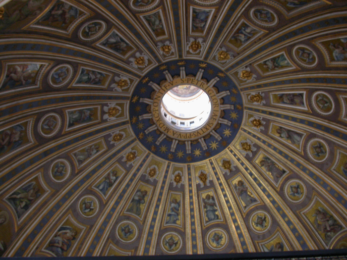 Vatican, inside of the dome of Saint Peter's basilica