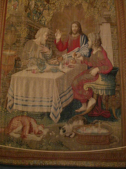 Vatican, Jesus dog and cat tapestry