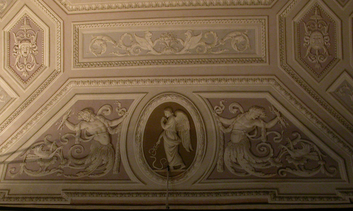 Vatican, genii or Neptune figures in plaster