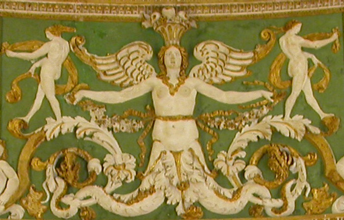 Vatican, mermaid in plaster