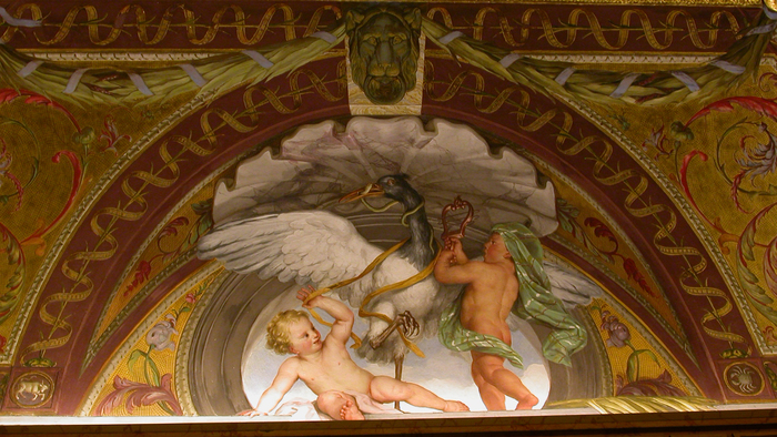 Vatican, cherubs and bird painting