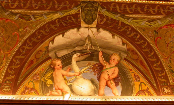 Vatican, cherubs and bird painting